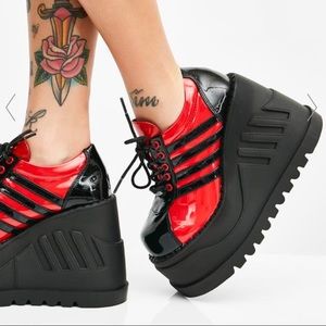 Dolls Kill Demonia Stomp cherry platforms